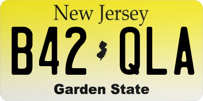 NJ license plate B42QLA
