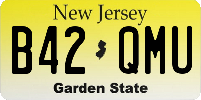 NJ license plate B42QMU