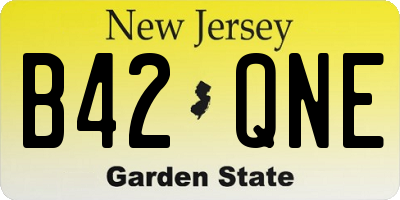 NJ license plate B42QNE