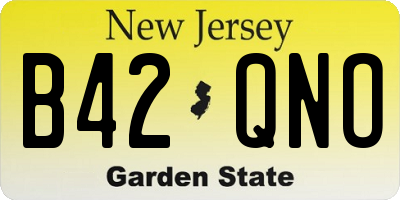 NJ license plate B42QNO