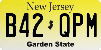 NJ license plate B42QPM