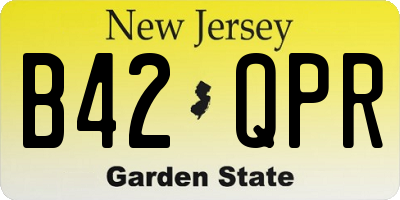 NJ license plate B42QPR