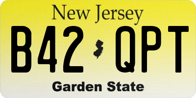 NJ license plate B42QPT