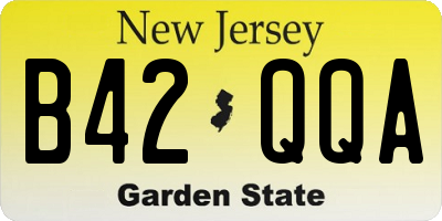 NJ license plate B42QQA