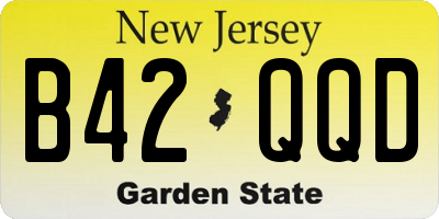 NJ license plate B42QQD