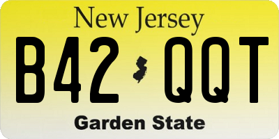 NJ license plate B42QQT