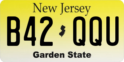 NJ license plate B42QQU