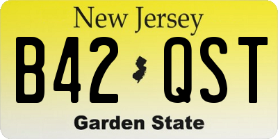 NJ license plate B42QST