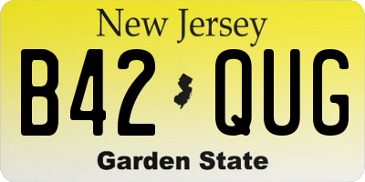 NJ license plate B42QUG