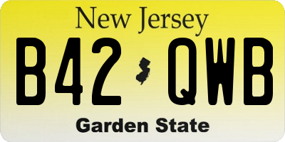NJ license plate B42QWB
