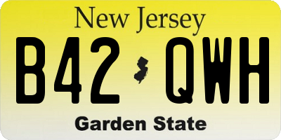NJ license plate B42QWH