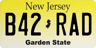 NJ license plate B42RAD