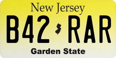 NJ license plate B42RAR