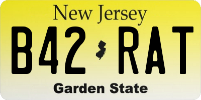 NJ license plate B42RAT