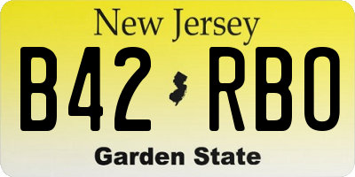 NJ license plate B42RBO