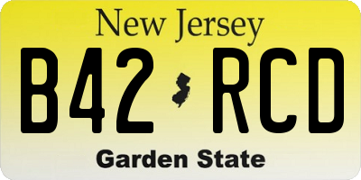 NJ license plate B42RCD