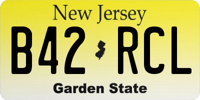 NJ license plate B42RCL