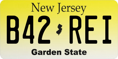 NJ license plate B42REI