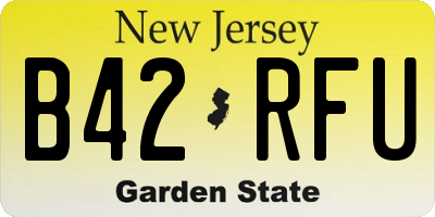 NJ license plate B42RFU