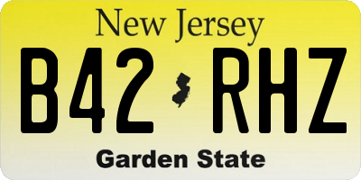 NJ license plate B42RHZ
