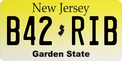NJ license plate B42RIB
