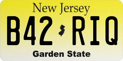 NJ license plate B42RIQ