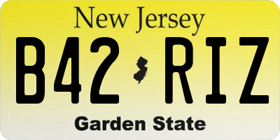 NJ license plate B42RIZ