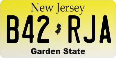 NJ license plate B42RJA