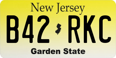 NJ license plate B42RKC