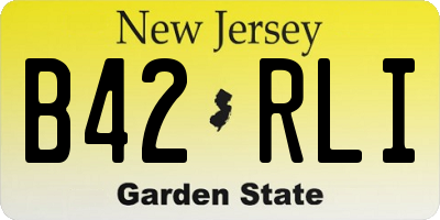 NJ license plate B42RLI