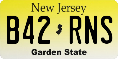 NJ license plate B42RNS