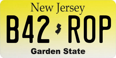 NJ license plate B42ROP