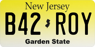 NJ license plate B42ROY