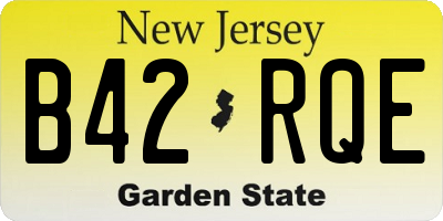 NJ license plate B42RQE