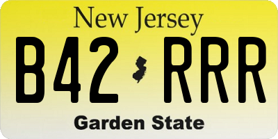 NJ license plate B42RRR