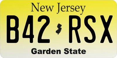NJ license plate B42RSX