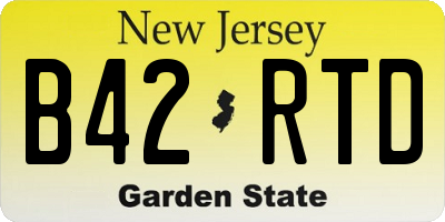 NJ license plate B42RTD