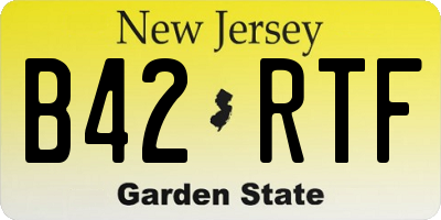 NJ license plate B42RTF