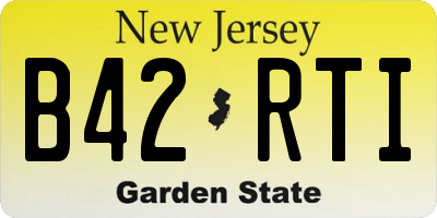 NJ license plate B42RTI