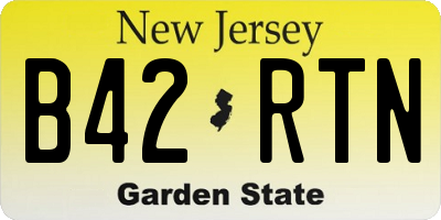 NJ license plate B42RTN