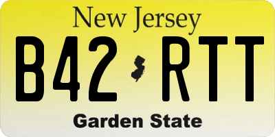 NJ license plate B42RTT
