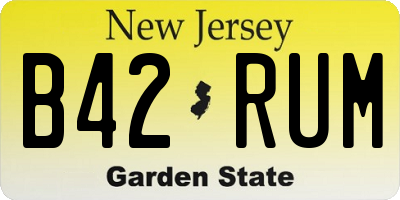 NJ license plate B42RUM