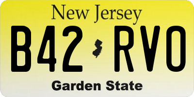 NJ license plate B42RVO
