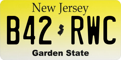 NJ license plate B42RWC