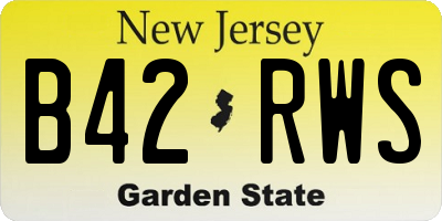 NJ license plate B42RWS