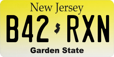 NJ license plate B42RXN