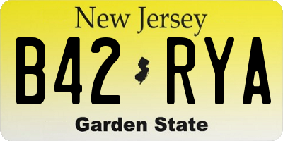 NJ license plate B42RYA