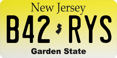 NJ license plate B42RYS