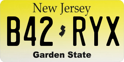 NJ license plate B42RYX