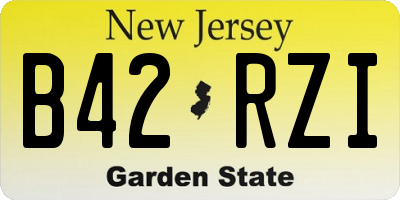 NJ license plate B42RZI